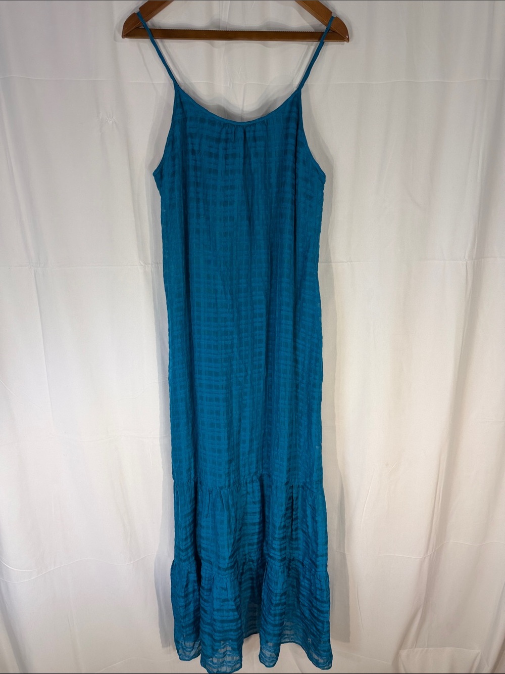 Marie Oliver Teal Tiered Spaghetti Strap Maxi Dress Size S
